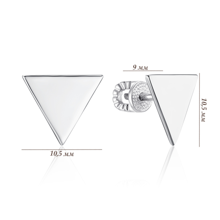 Срібні сережки-пусети без вставки. Артикул 41092/12/1