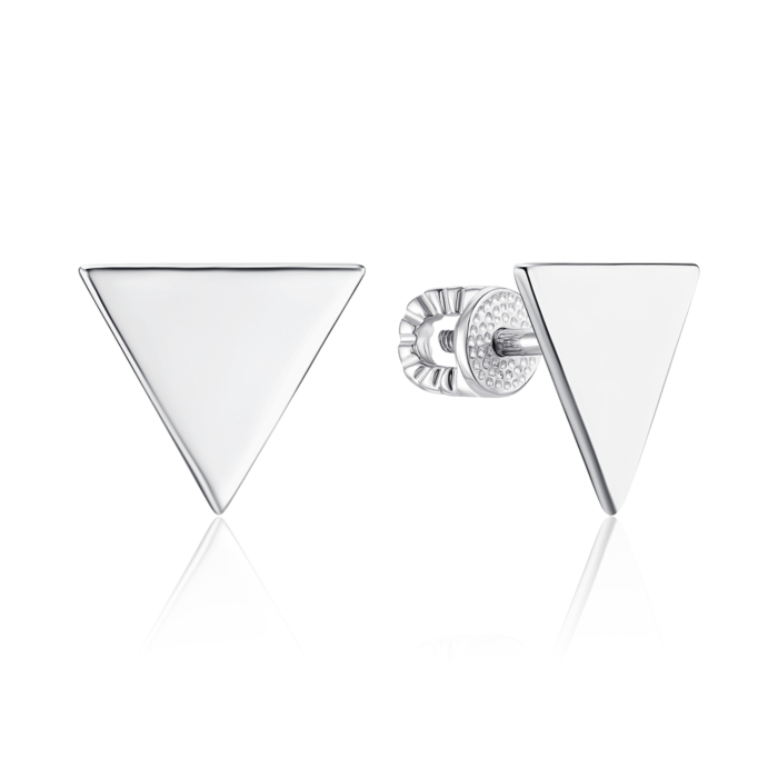 Срібні сережки-пусети без вставки. Артикул 41092/12/1