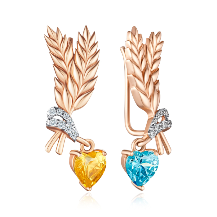 Золотые каффы с фианитами. Артикул 23292/01/1/4626