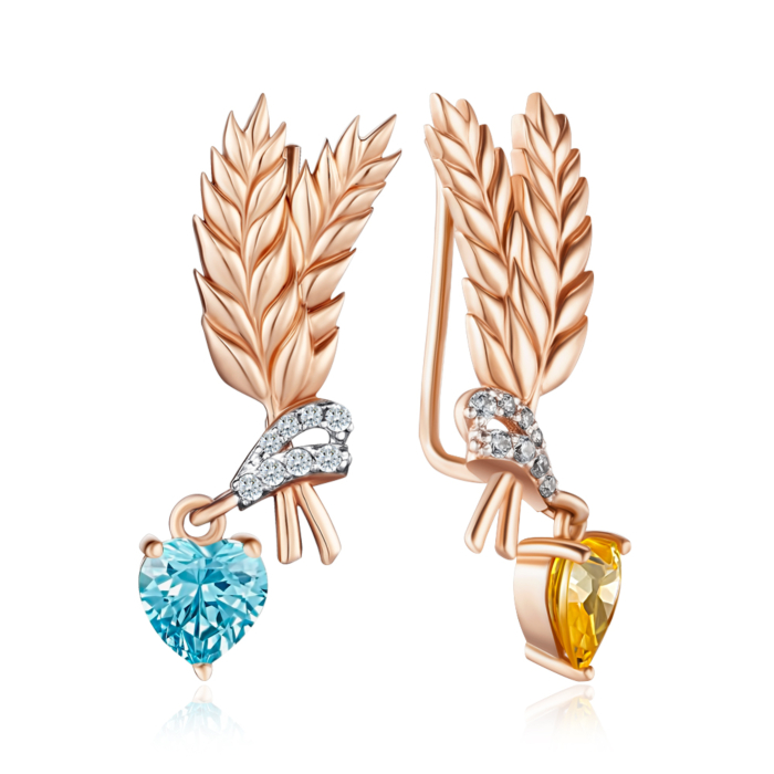 Золотые каффы с фианитами. Артикул 23292/01/1/4626