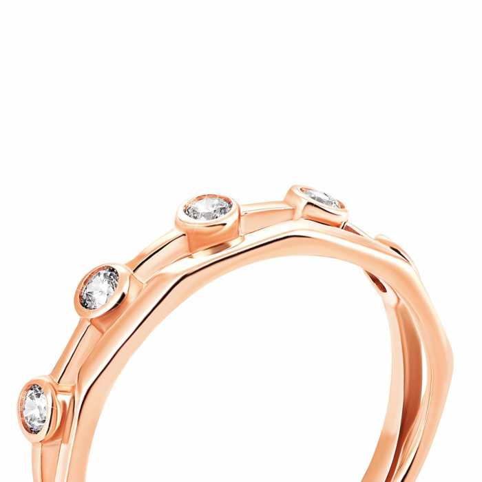 Золотое кольцо с фианитами. Артикул UG5КВ2941