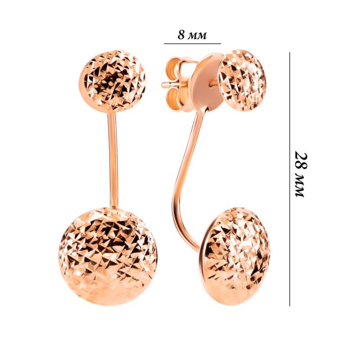 Золотые пусеты 2 в 1. Артикул UG52/50/875