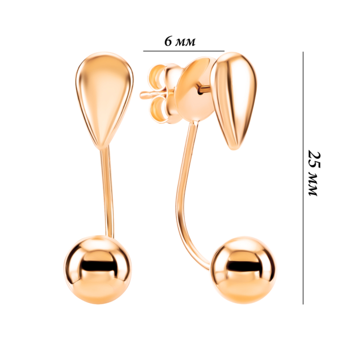 Золотые пусеты 2 в 1. Артикул UG52/50/876
