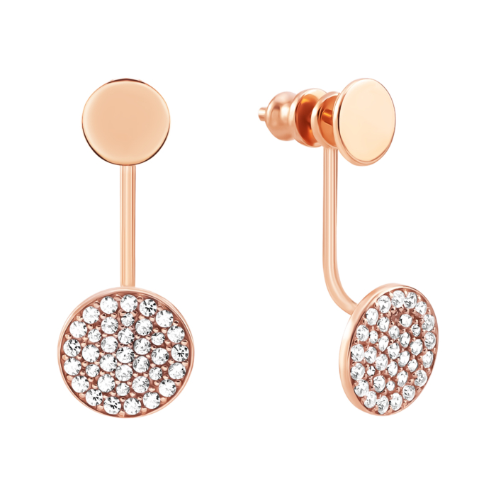 Золотые пуссеты 2 в 1 с фианитами. Артикул UG5210557010101