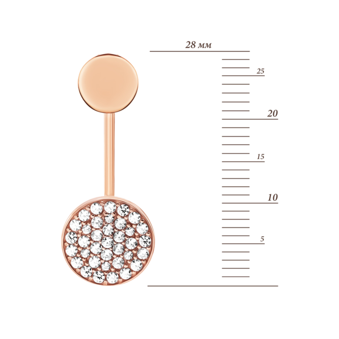 Золотые пуссеты 2 в 1 с фианитами. Артикул UG5210557010101