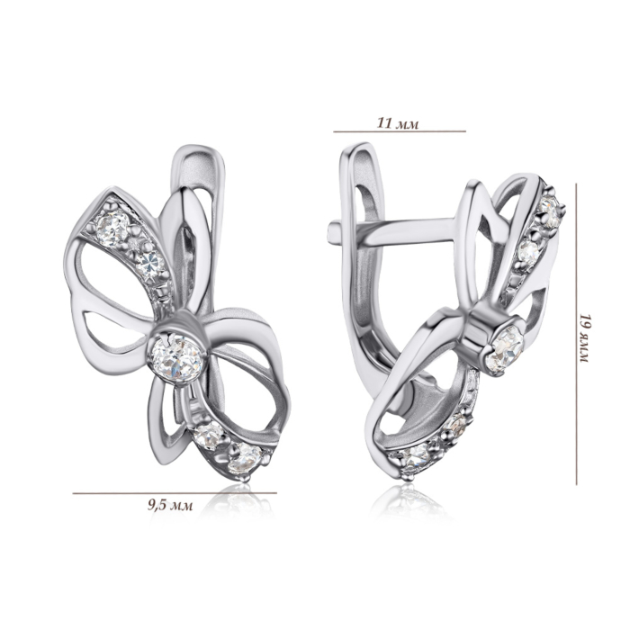 Срібні сережки з фіанітами СК2Ф/013