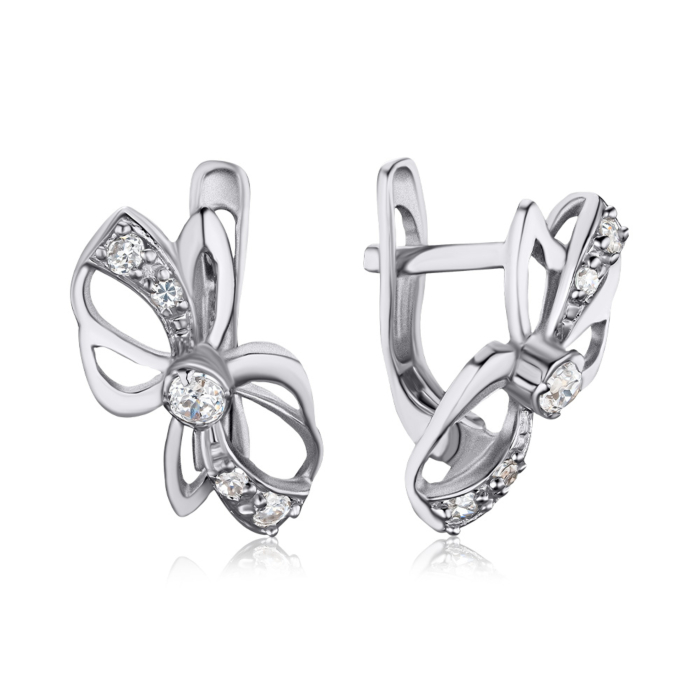 Срібні сережки з фіанітами СК2Ф/013
