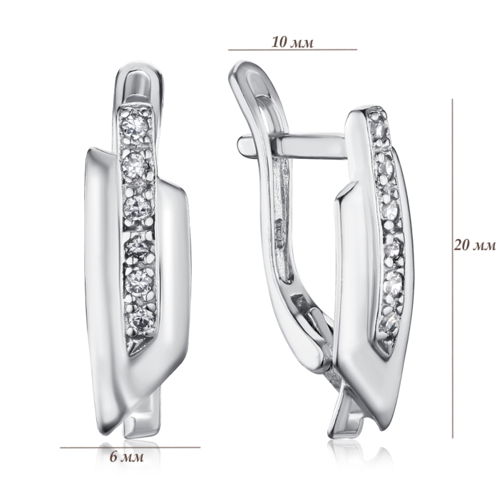 Срібні сережки з фіанітами С2Ф/051