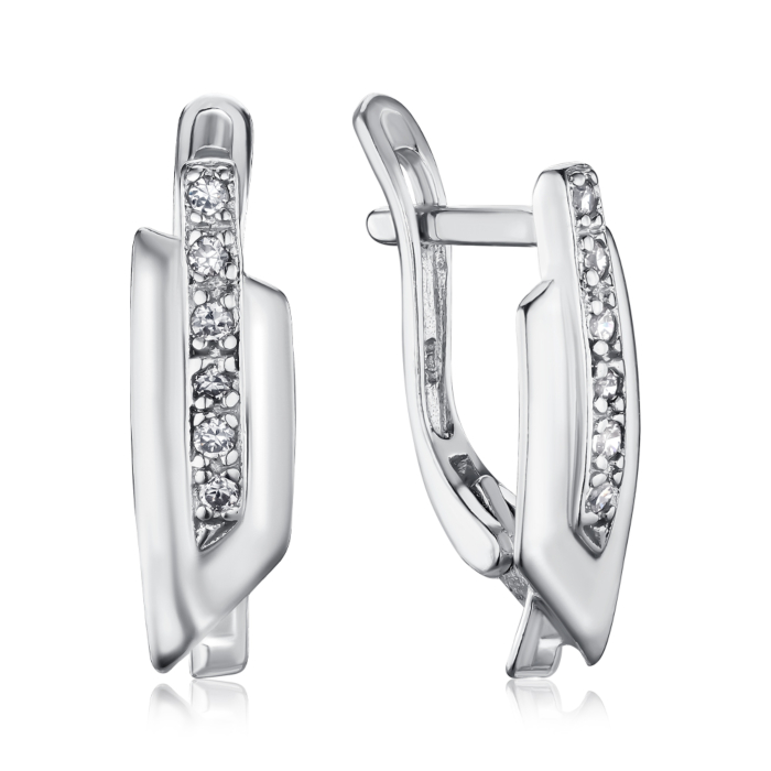 Срібні сережки з фіанітами С2Ф/051