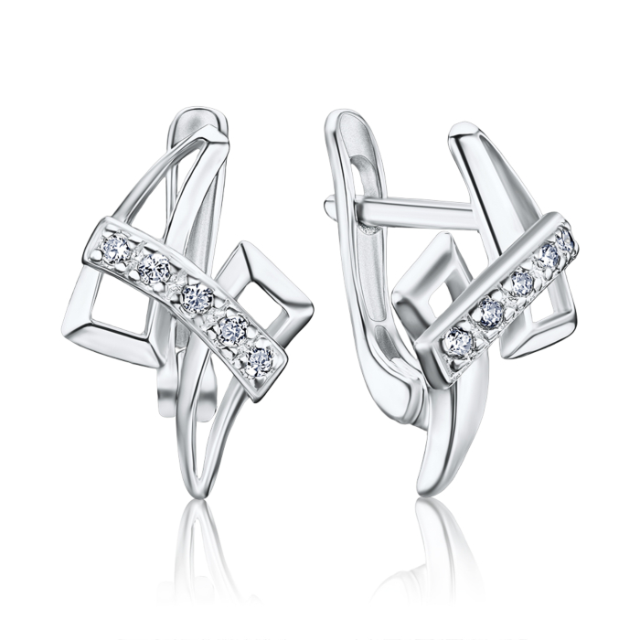 Срібні сережки з фіанітами С2Ф/072