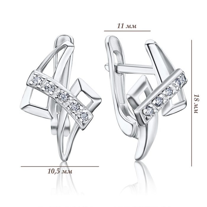 Срібні сережки з фіанітами С2Ф/072