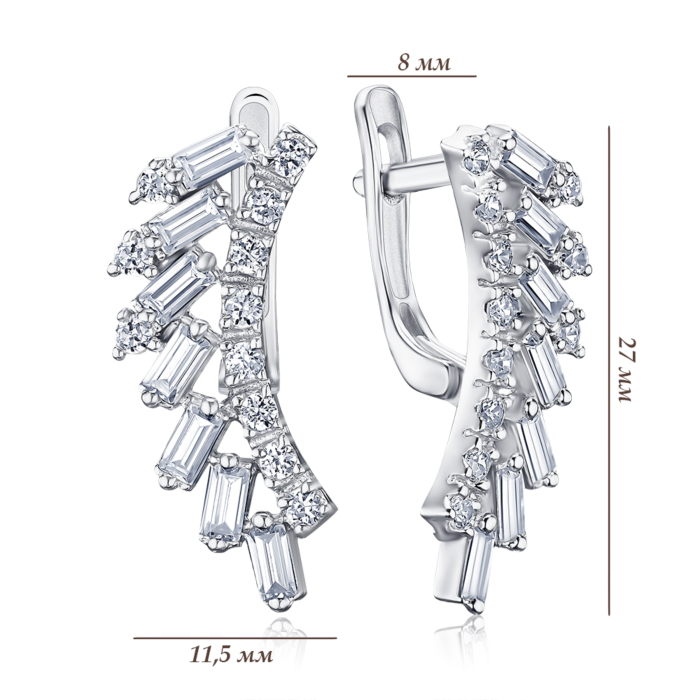 Серебряные серьги с фианитами С2Ф/086