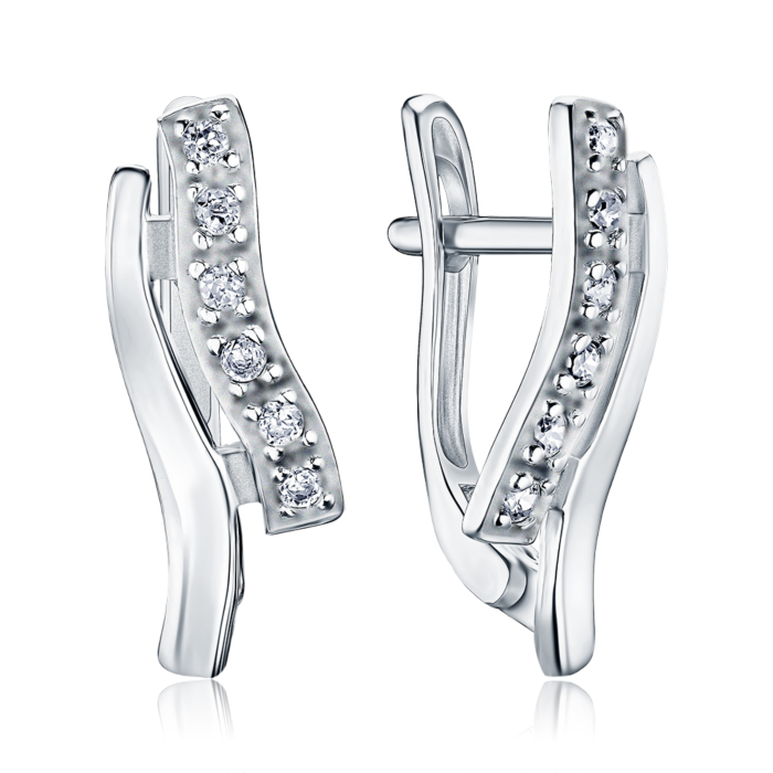 Серебряные серьги с фианитами С2Ф/087