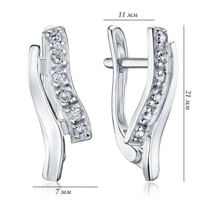 Серебряные серьги с фианитами С2Ф/087