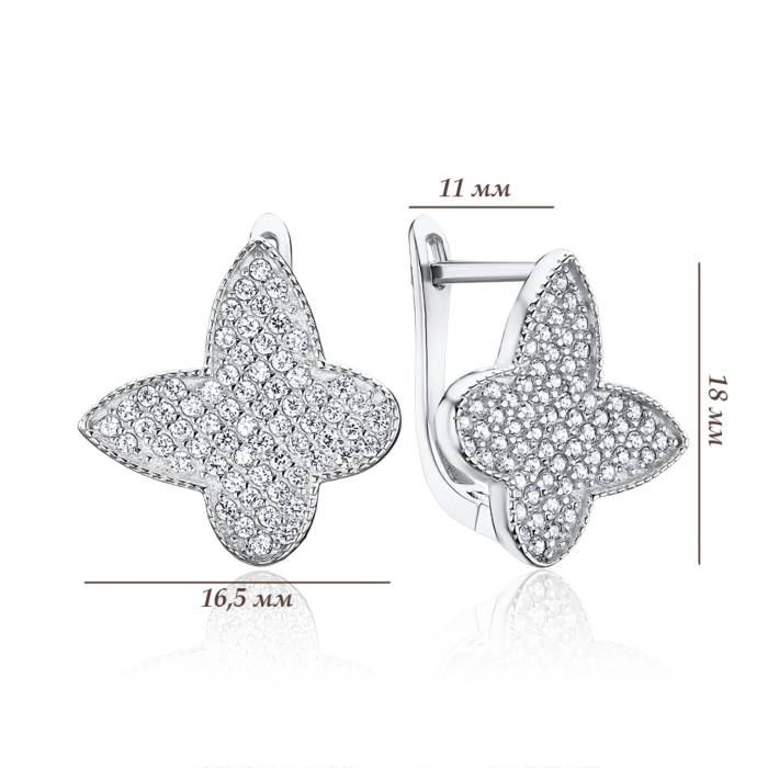Серебряные серьги с фианитами СК2Ф/1006