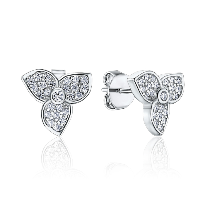 Срібні сережки з фіанітами С2Ф/1055