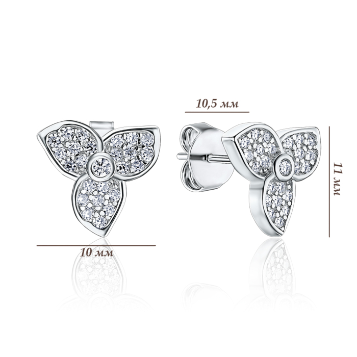 Срібні сережки з фіанітами С2Ф/1055