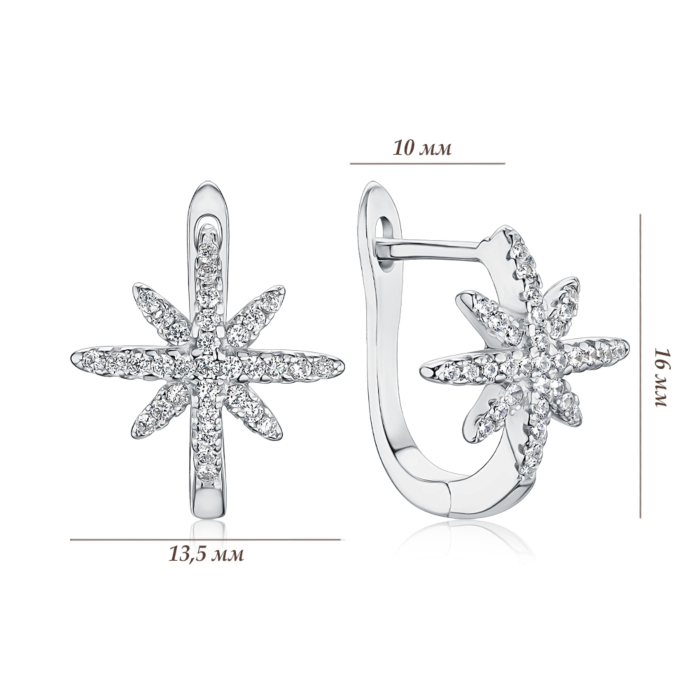 Серебряные серьги с фианитами СК2Ф/1081