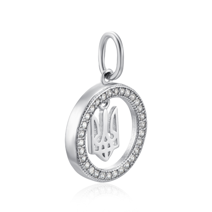 Срібна підвіска з фіанітами. Артикул П2Ф/123