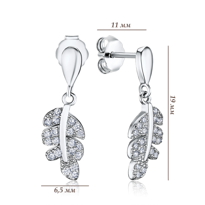 Срібні сережки з фіанітами С2Ф/1289