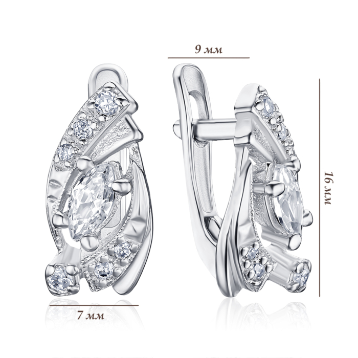 Срібні сережки з фіанітами С2Ф/131