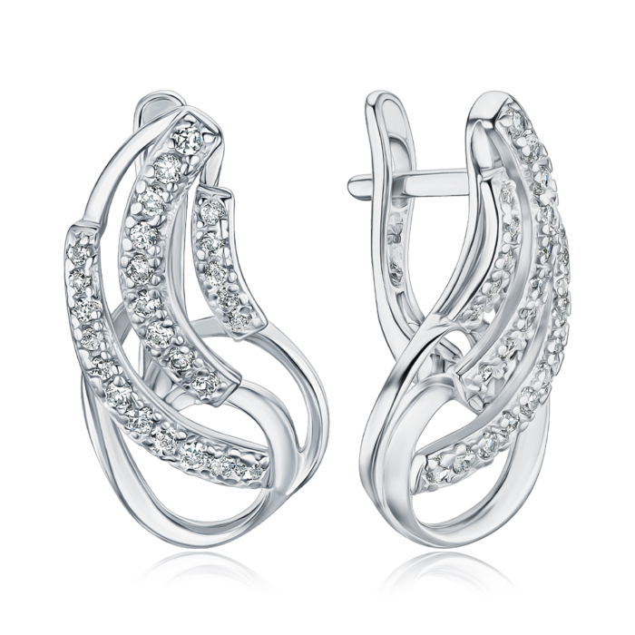 Срібні сережки з фіанітами С2Ф/138