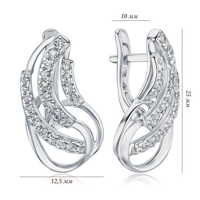 Срібні сережки з фіанітами С2Ф/138