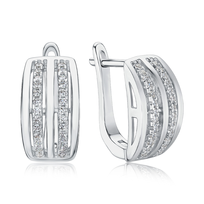 Серебряные серьги с фианитами СК2Ф/217