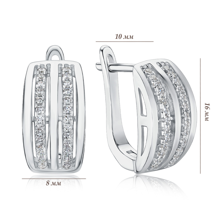 Серебряные серьги с фианитами СК2Ф/217