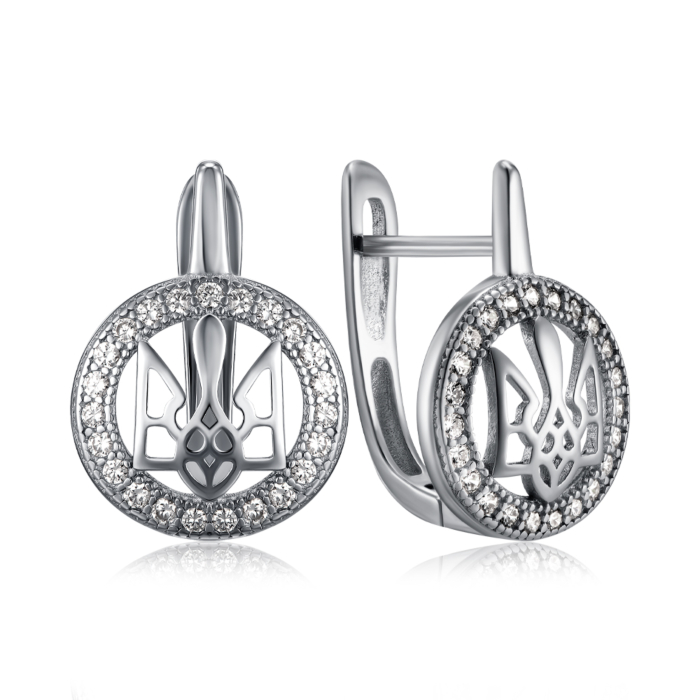 Серебряные серьги с фианитами. Артикул СК2Ф/3000