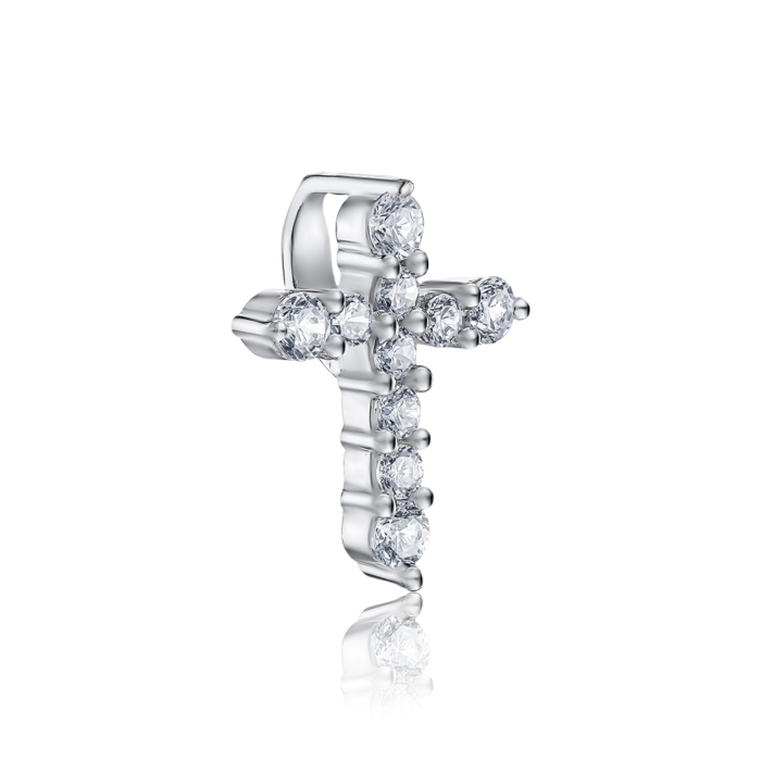 Срібний хрестик з фіанітами П2Ф/302