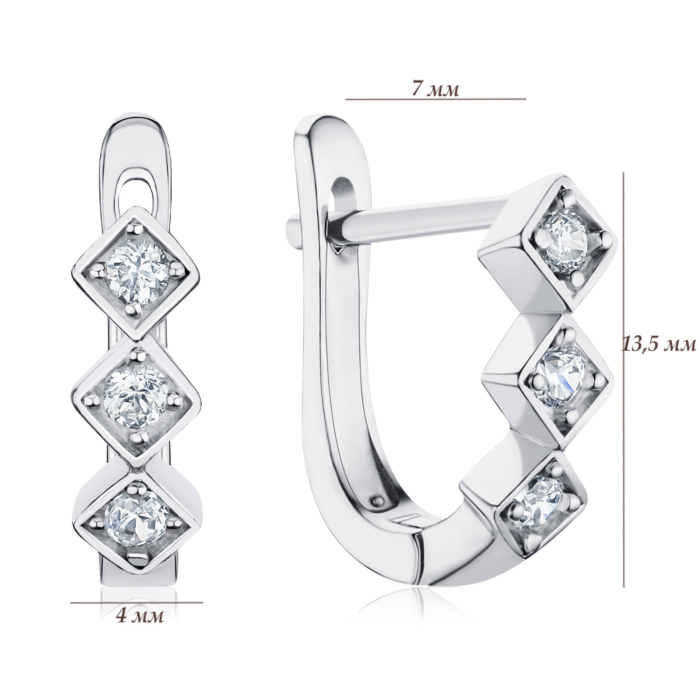 Серебряные серьги с фианитами С2Ф/340