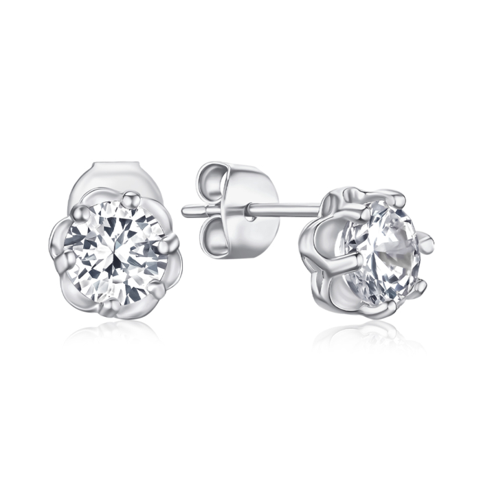 Серебряные серьги с фианитом СК2Ф/414