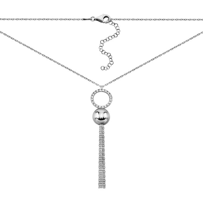 Срібне кольє з фіанітами. Артикул UG52SCN-01754