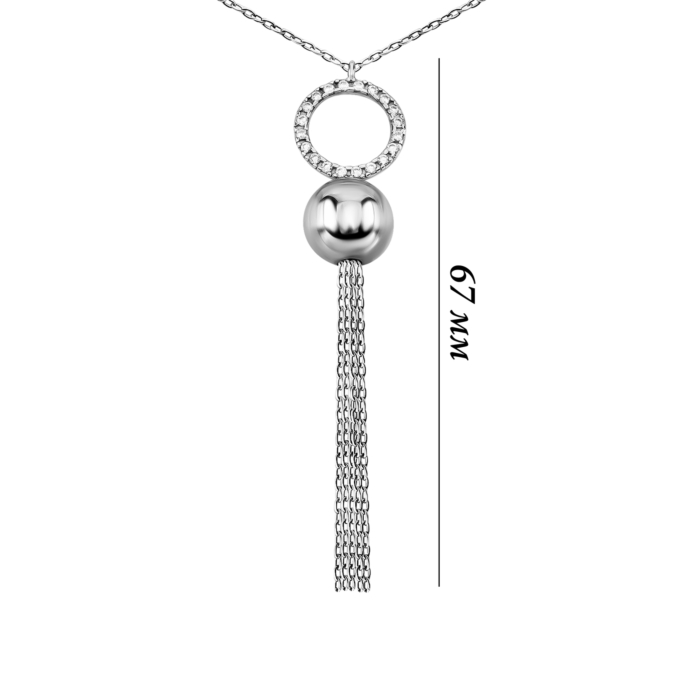 Срібне кольє з фіанітами. Артикул UG52SCN-01754