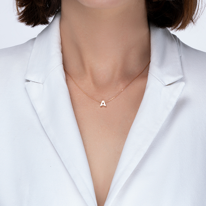 Золотая цепочка с буквой «А» без вставки. Артикул 31793-а/66024-3/01/0