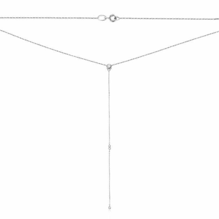 Колье-галстук из белого золота с бриллиантами. Артикул 560150/66024-3/02/1/9433