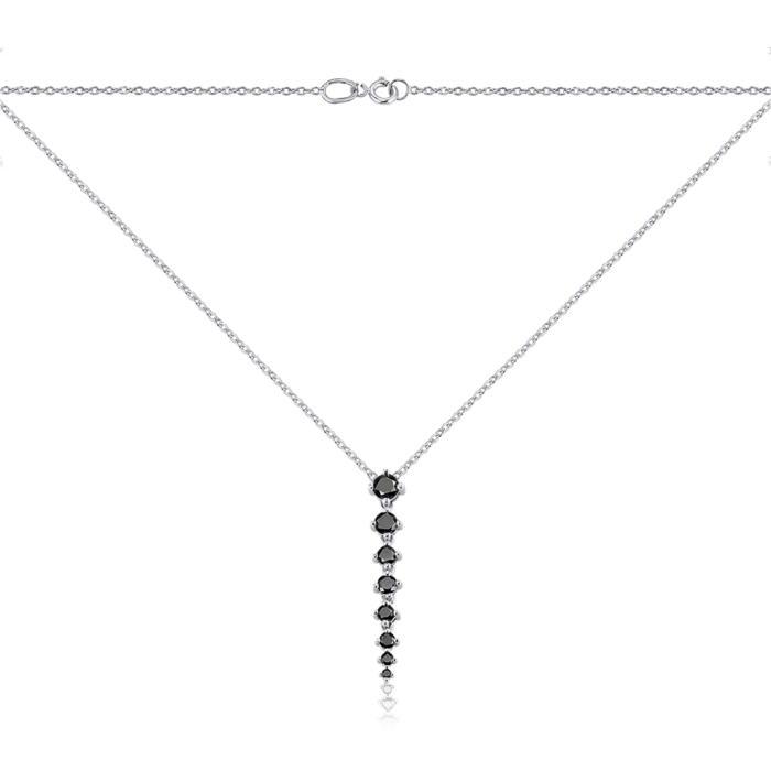 Колье из белого золота с черными бриллиантами. Артикул 560080/66024-3/02/1/11766