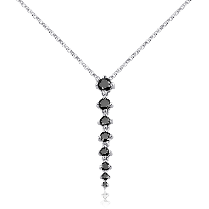 Колье из белого золота с черными бриллиантами. Артикул 560080/66024-3/02/1/11766