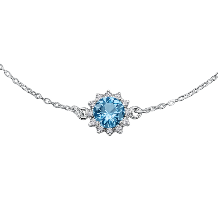 Срібний браслет з штучною шпінеллю та фіанітами 90190/66024-3/12/1/21306