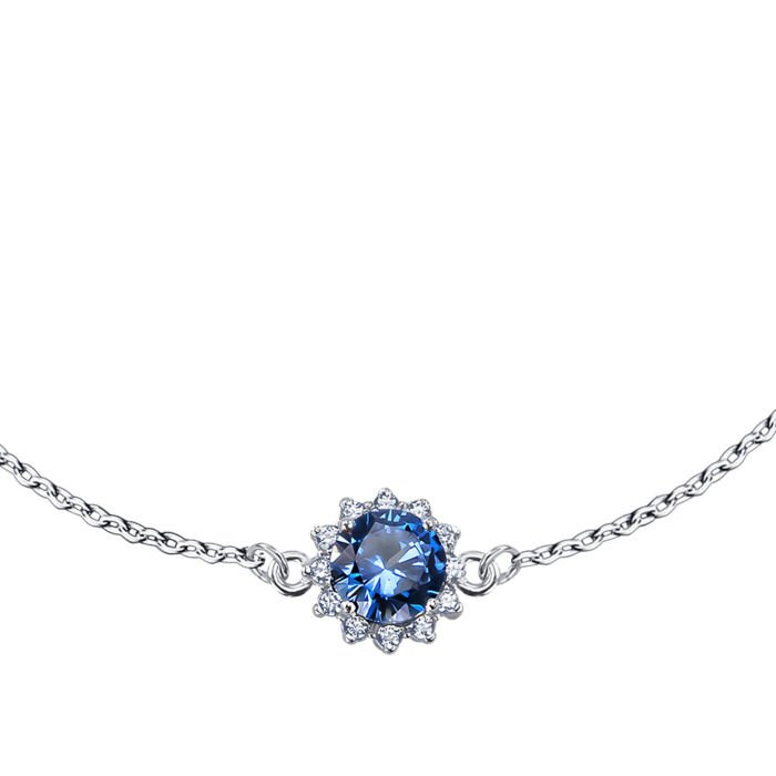 Серебряный браслет с искусственным сапфиром и фианитами 90190/66024-3/12/1/2204
