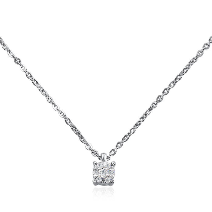 Золоте кольє з діамантами. Артикул 809012/66024-3/02/1/9082