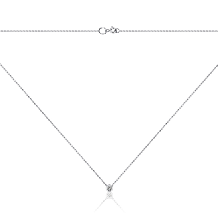 Золотое колье с бриллиантом. Артикул 52963/66024-3/02/1/9024