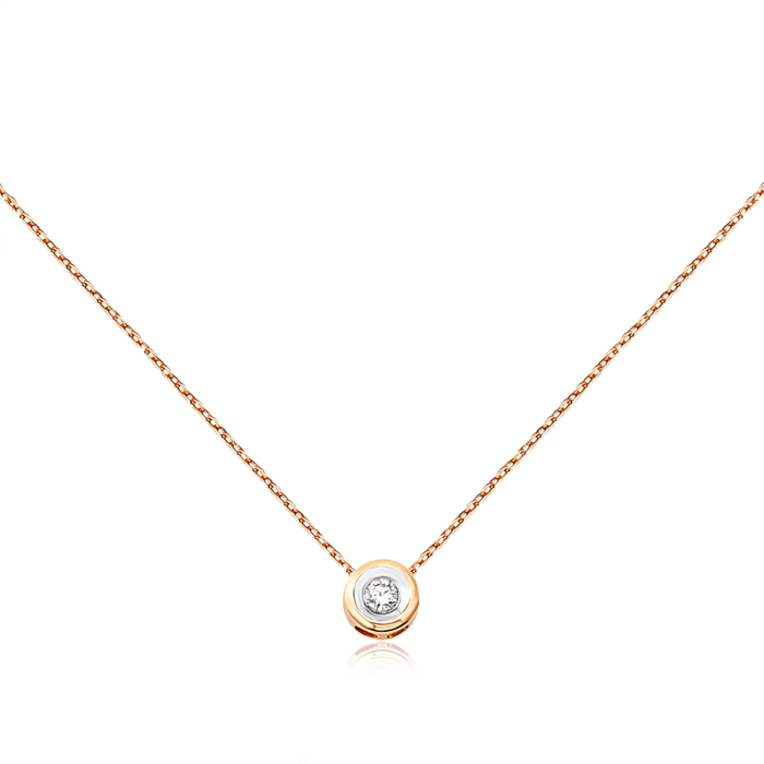 Золотое колье с бриллиантом. Артикул 560074/66024-3/01/1/8556
