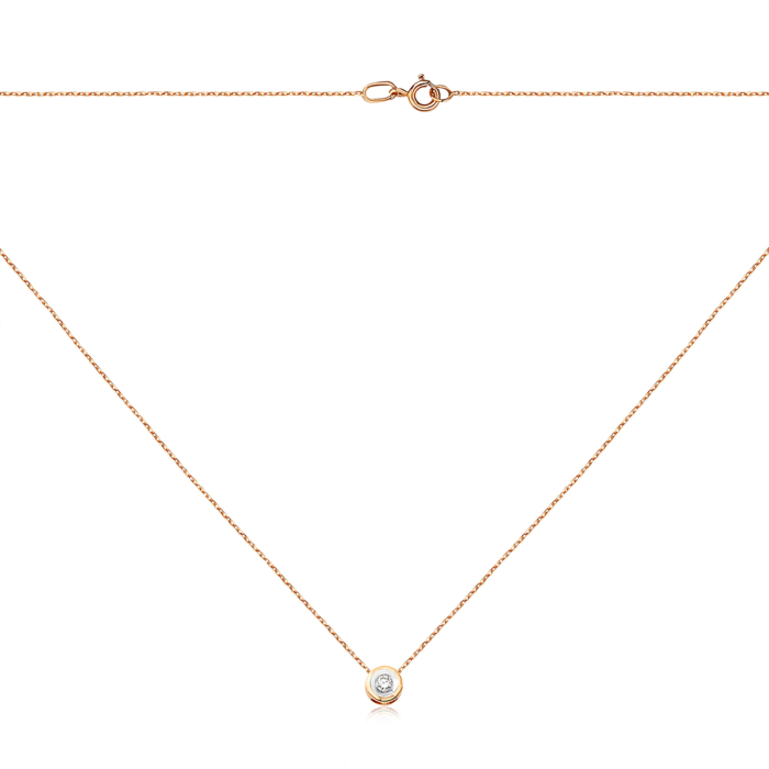 Золотое колье с бриллиантом. Артикул 560074/66024-3/01/1/8556