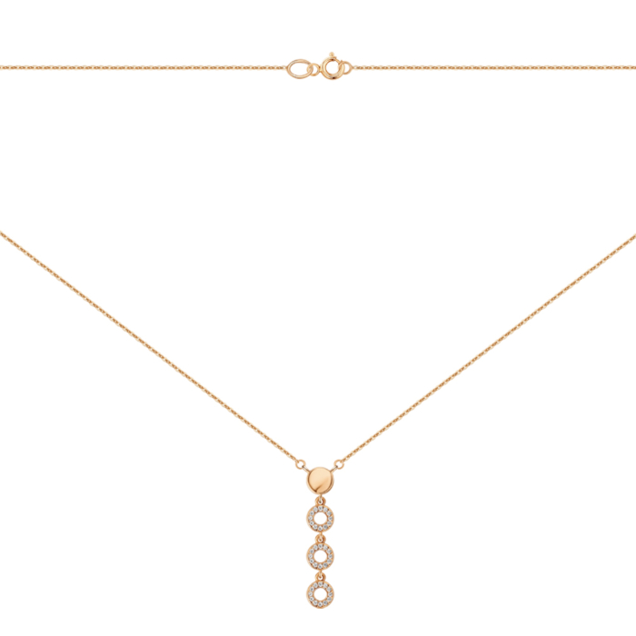 Золотое колье с фианитами 6086/66024-3/01/0/1