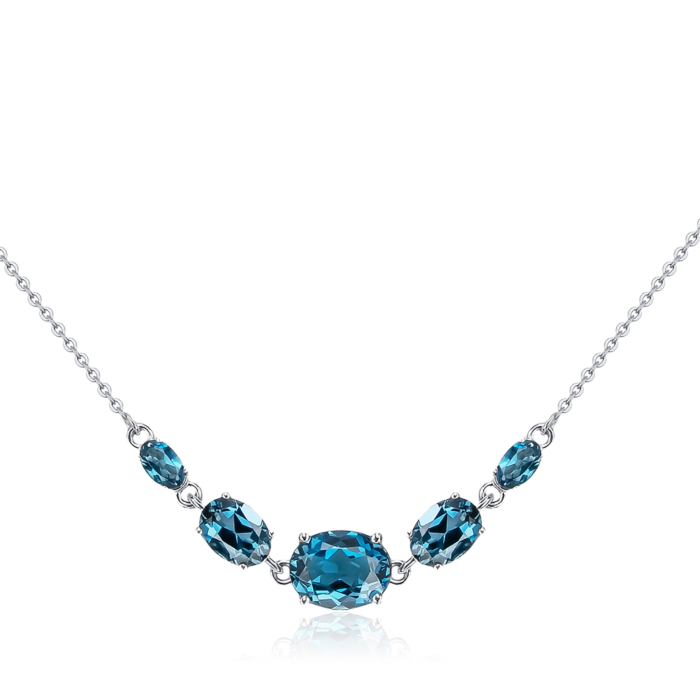 Серебряное колье с топазами 96078/66024-3/12/1/16224