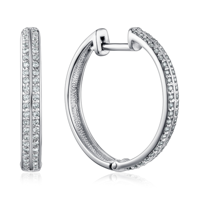 Золотые серьги с фианитами. Артикул 21822-2.3/02/1/1