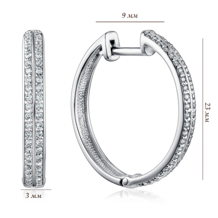 Золотые серьги с фианитами. Артикул 21822-2.3/02/1/1