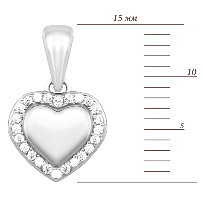 Золота підвіска Серце з фіанітами. Артикул UG5300040/02/00/0169